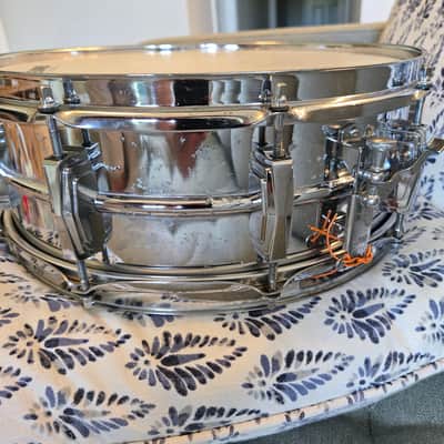 1968 Ludwig LM400 Supraphonic 5x14" 10-Lug Aluminum Snare Drum with Keystone Badge image 6