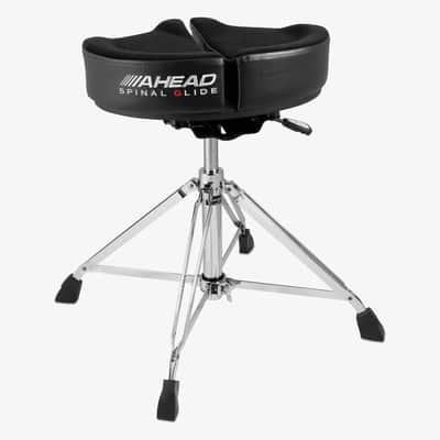 Ahead Spinal-G 4-Leg Saddle Drum Throne Black w/Hydraulic Lift Base image 2