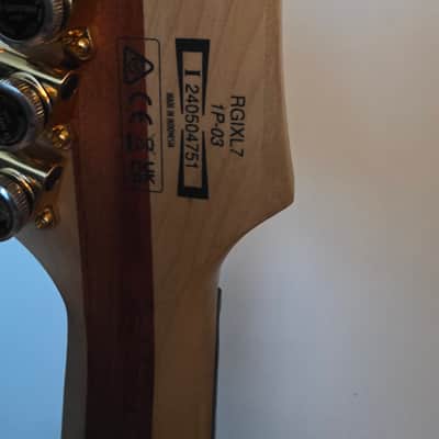 Ibanez RGIXL7-BKF Iron Label 2020 - Present - Black Flat image 7