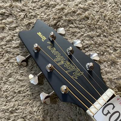 Black Washburn Warrior 34 Inch Acoustic Guitar, Spruce Top Body image 14