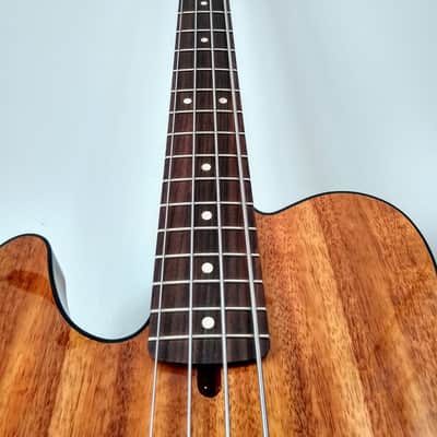 Lefty Warmoth Custom-T Telecaster Bass with Koa Top and Rosewood Neck image 3