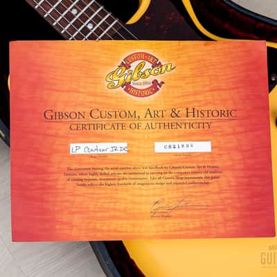 2002 Gibson Prototype One-Off Les Paul Junior Contour Double Cut TV Yellow w/ Case, COA image 18