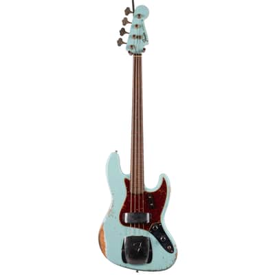 Fender 2024 Custom Shop 1961 Jazz Bass Heavy Relic Super Faded Aged Daphne Blue w/OHSC (567) USED image 8