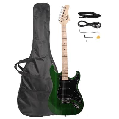 Glarry ST 22 Electric Guitar Kit Right Handed 6 Strings Basswood W/Bag Green image 1