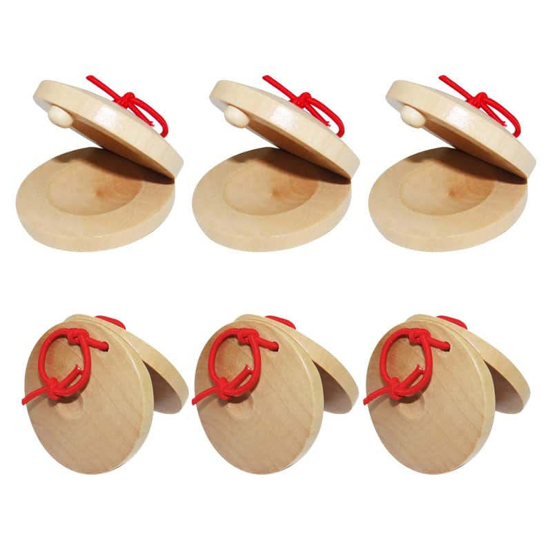2025 Unbranded 6Pcs Wooden Castanets Wooden Percussion Instrum...