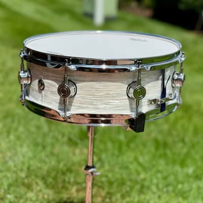 Custom Built Maple 14 x 4 Inch Snare Drum White Oyster Maple Snare Drum 2025 - White Oyster Wrap image 22