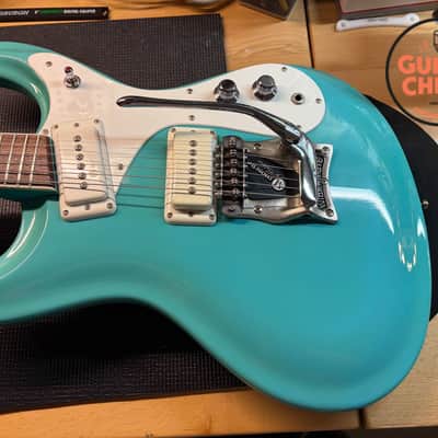 2000s Mosrite Ventures Model Super Custom ’65 Surf Green OHSC image 14