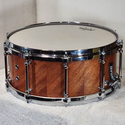 JT Custom Drums JT Custom Drums 14x6 Solid Mahogany Stave Snare Drum 2024 - Natural Color/ Lacquer image 13