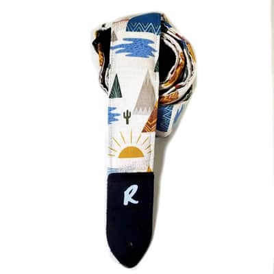 Sun Moon Mountains Cactus Guitar Strap-Great Outdoors Guitar Strap -Camping Guitar Strap- Double Padded - Universal Guitar Strap image 4