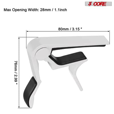 5 Core Capo Acoustic Electric Guitar 6 String Kapo Pair Quick And Easy Adjustment Classic Clip For Banjo Mandolin Or Ukulele Capotraste Para Guitarra image 2