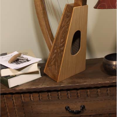 Roosebeck Baby 12 String Harp Walnut Celtic Knotwork Mini Harp image 4
