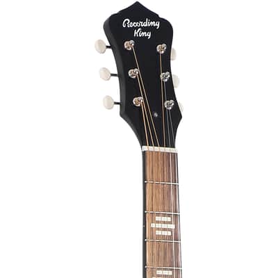 Recording King Dirty 30s Resonator Acoustic Guitar, Satin Black image 5