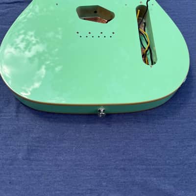 Non-branded T-Style Body T-Style guitar body 2021-2024 - Clear urethane over surf green image 11