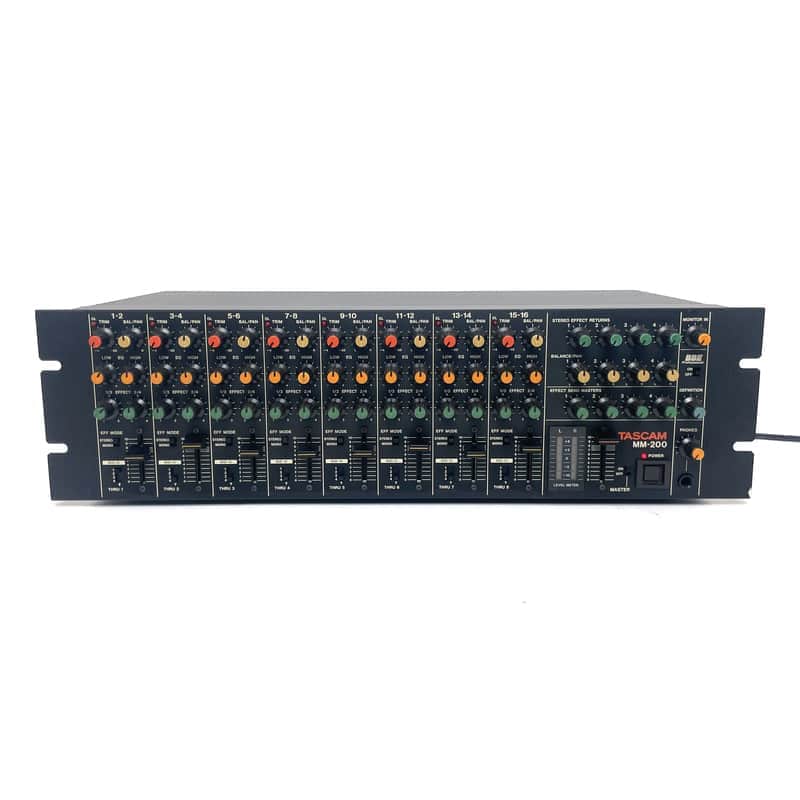 TASCAM MM-200 16-Channel Rackmount Keyboard / Line Mixer 1980s Black image 1
