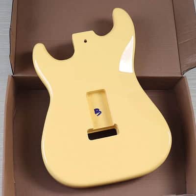 Milky Yellow FInish Guitar Strat Style Body image 4