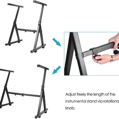Heavy Duty Z-Style Keyboard Piano Stand with Swivel Casters image 5