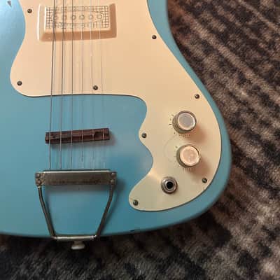 1960s Kay K311 Vanguard Electric Guitar - Teal / Pale Blue image 3