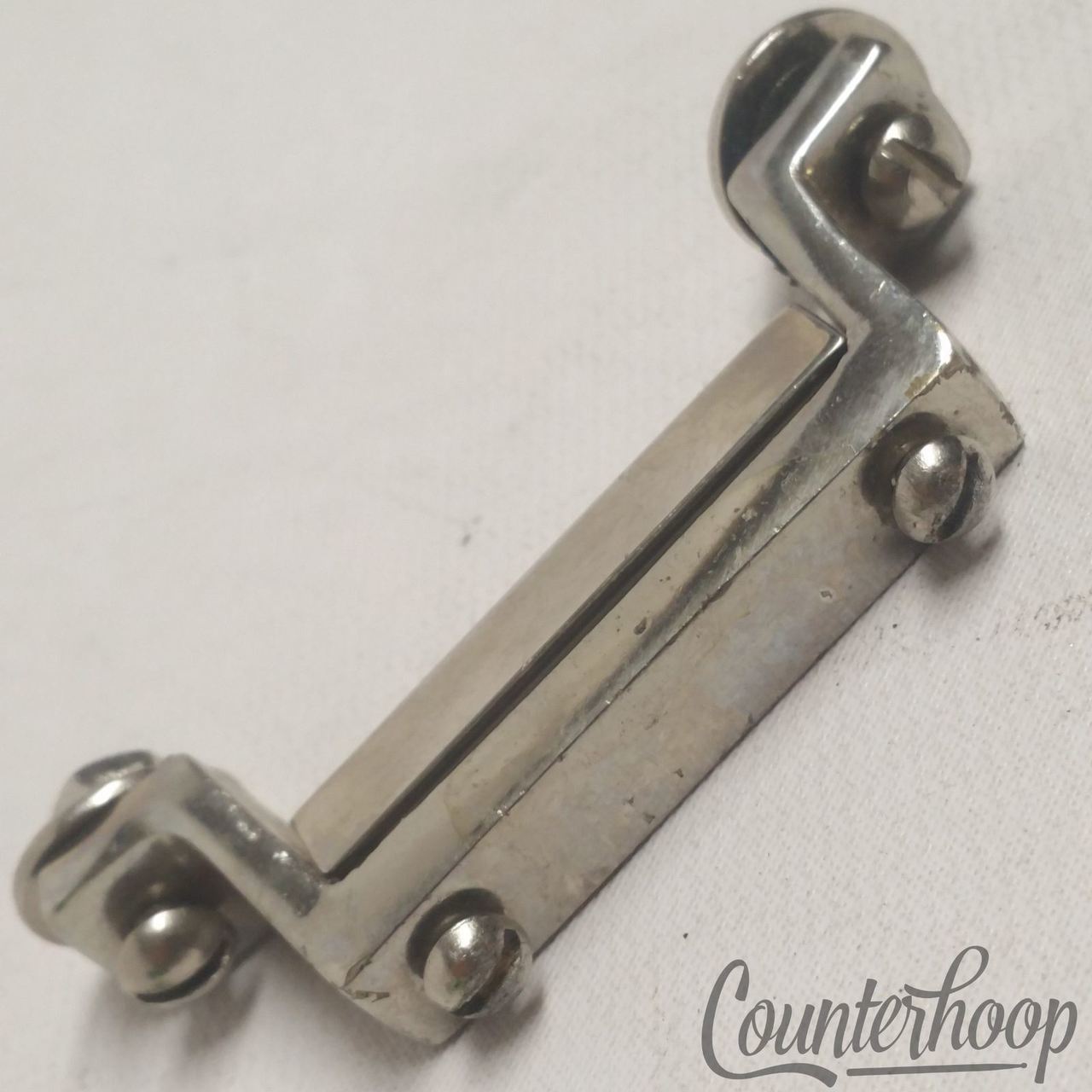 Leedy&Ludwig Snare Drum Butt Plate Nickel Vintage 40s 2 7/16"Marching Parade USA — main photograph
