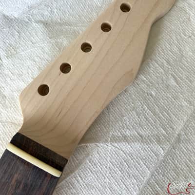 Guitar Mill T-Style Replacement Neck / 2 pc. Maple & Indian Rosewood / ROUND HEEL / Chunky C / Compound Radius / Bone Nut (#GIN-3467) image 3