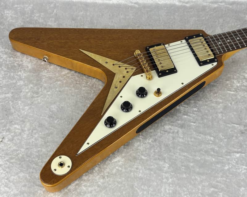 Epiphone Korina Flying V electric guitar with Gibson case image 1
