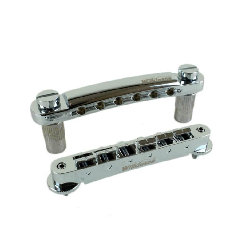 Wilk-Combo-C Chrome Wilkinson Tune-O-Matic Guitar Bridge And Tailpiece Combo Set image 1