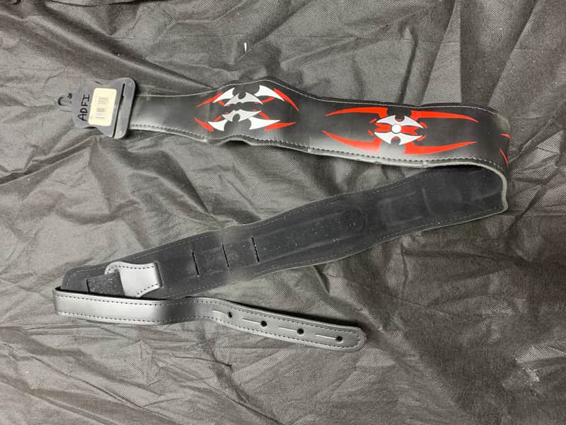LM LS-SPYDER 2" Leather Screen Spider Guitar Strap Belt-weight NEW image 1