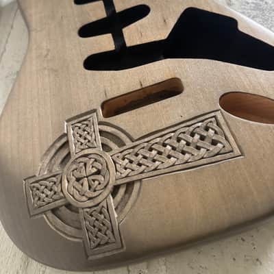 Strat body carved by McMahon Artistry Infinity Cross - Nitrocellulose image 2