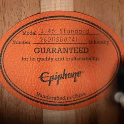 Epiphone J-45 Standard Acoustic/Electric Guitar - Vintage Sunburst with Gig Bag image 14