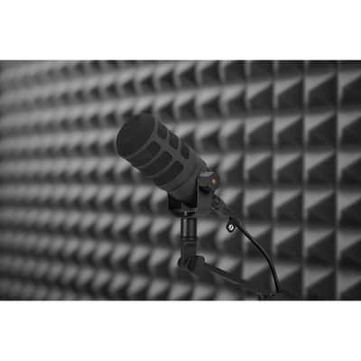 Rode PodMic Cardioid Dynamic Broadcast Microphone with WS14 PodMic Pop Filter - Black image 5