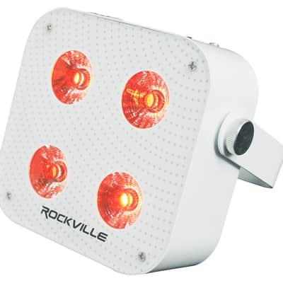 Rockville 4 PACK MINI RF4 V2 WHITE DJ Par Wash Up Lights+Wireless DMX+App+Bag image 9