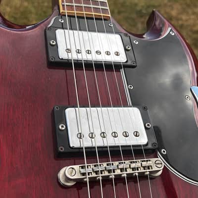 VIDEO ... 1977 Greco SG-400T ... Catalogue CUSTOM ORDER … BIGSBY STRING-TROUGH + Maxon U-1000 PAF "Burst" REPLICA / Clone Humbuckers ... Made in Japan Lawsuit Era + GIGBAG image 12