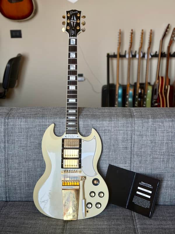 Gibson Custom Shop 1963 Les Paul Sg Custom Reissue w/Maestro Vibrola 1963 - Classic White image 1