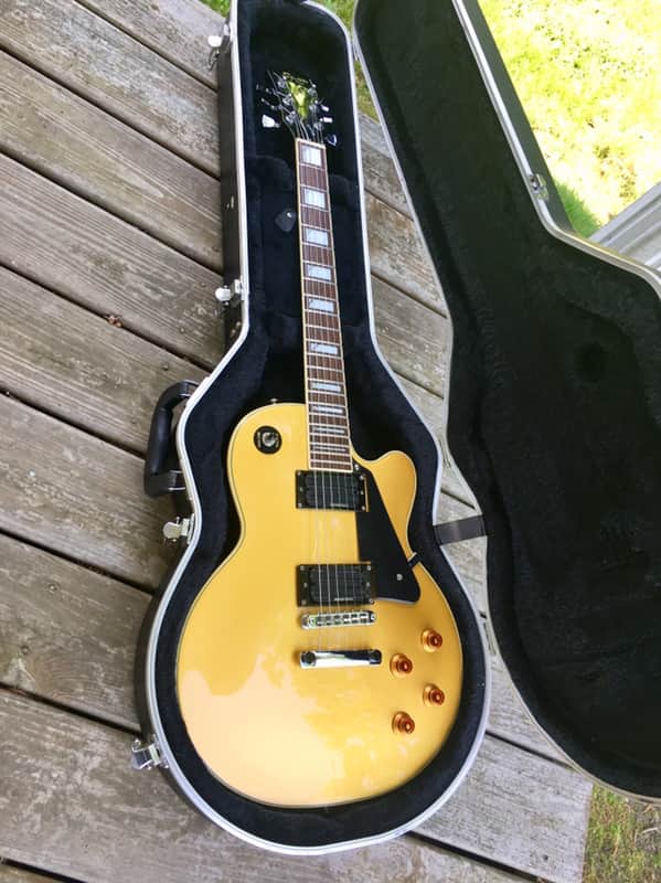 RARE Fender Squier M-77 M77 Goldtop Les Paul Singlecut style electric guitar w/ Gator case image 1
