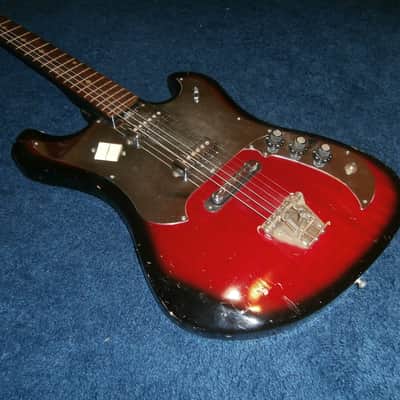 Vintage 1960's Kingston 65 Electric Guitar! Japan Teisco! Mirror Pickguard! image 3