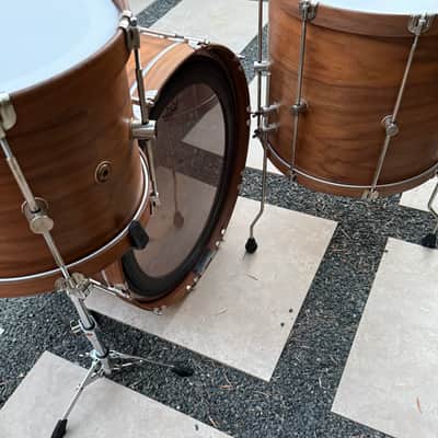 A&F Drum Co. Walnut Drum Set 13/18/24 with gig bags image 6