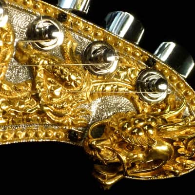 Blueberry Handmade Electric Guitar with Solid Silver and Gold Inlays image 16