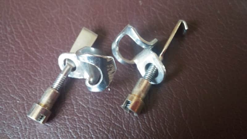 MINT Ludwig VINTAGE RARE 2 / PAIR Tunable Tambourine Hooks / Claws Head Clips 60s 70s 10 AVAILABLE ORIGINAL TUNING KEY image 1