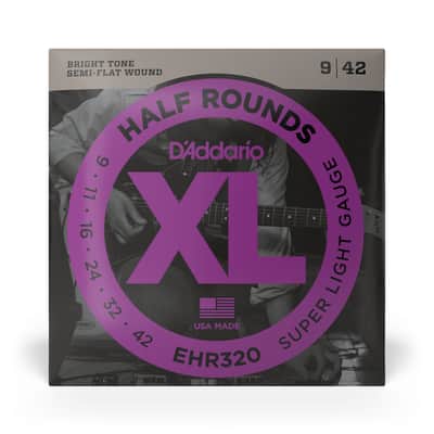 D'addario EHR320 Guitar Half Round Super Lite image 1