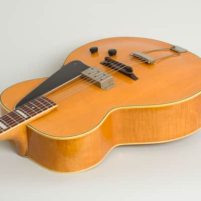 National  New Yorker Arch Top Hollow Body Electric Guitar (1941), ser. #993G, period brown hard shell case. image 7
