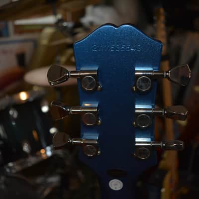 Epiphone SG Muse Guitar in Radio Blue Metallic w/Black Dunlop Straplocks & HSC image 7