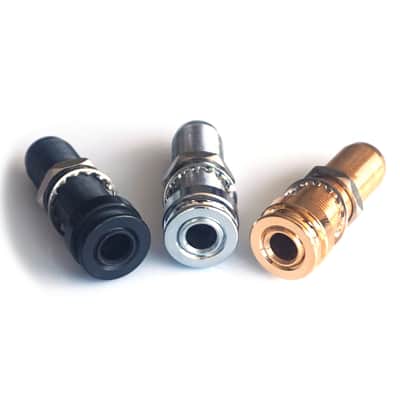 Long Barrel End Pin Strap Guitar Jack Input Socket for Acoustic or Electric Guitar - Black image 3