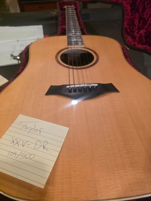 Taylor XXV-DR 25th Anniversary Dreadnought 1999 - Natural with Caramel-Stained Back and Sides image 1