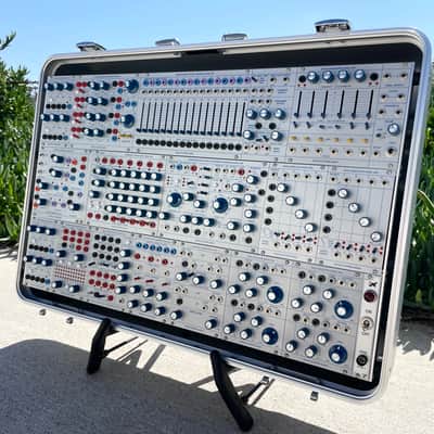 Buchla Tiptop 200t series with BPNYC ZERO Halliburton Eurorack Modular Travel Case NOS SILVER 122hp 9U image 1