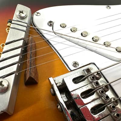 Awesomesauceguitars weirdo 14 string drone guitar with 8 pickups strat partscaster experimental noise guitar The Hot Mess 2025 - Sunburst image 7