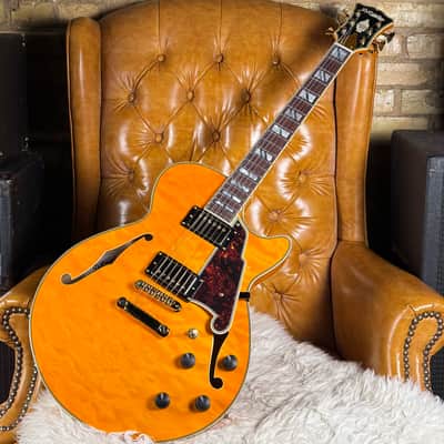 2022 D’Angelico Excel SS XT Vintage Natural Quilt Semi-Hollowbody Electric Guitar W/ Original Hardshell Case! image 1