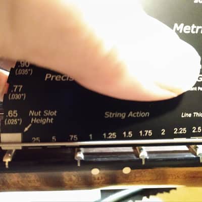 USA made Pedal to the Metal "PTM" 1/8" Aluminum Guitar Fret Rocker Luthier Tool w/string height gage v5 New Design image 7