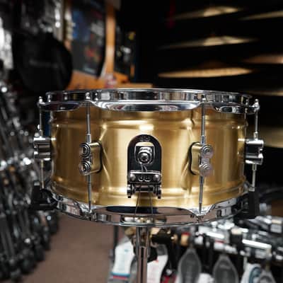 PDP Concept Series 6.5 x 14" Natural Satin Brass Shell Snare Drum (1.2mm Shell) image 2