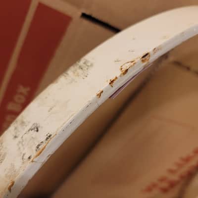 Vintage Tama Superstar 22" Piano White bass drum hoop, pair image 19