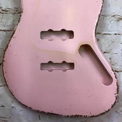 Custom Shop Guitar Relic Aged Nitro Shell Pink Jazz Bass Body MADE TO ORDER image 5