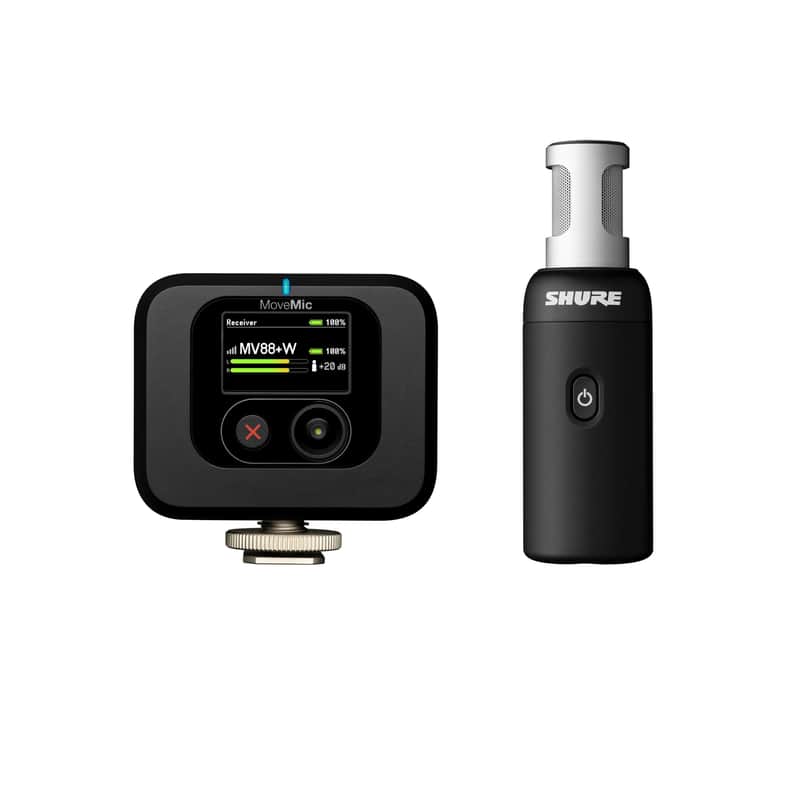 Shure MoveMic 88+ Wireless Microphone Video Kit - Pro Audio Recorder for Film/Field Recording Interviews, Stereo Mic 4 Polar Patterns | Compatible with iOS/Android via MOTIV App (MV88+W-KIT-Z7) image 1